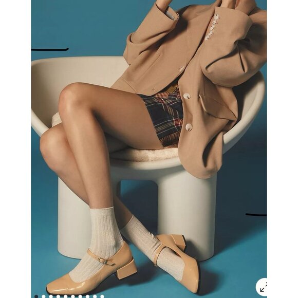 Anthropologie Maeve Oversized Blazer Womens XS/S Jacket Pockets Neutral Beige - Picture 2 of 8